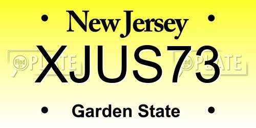 XJUS73 New Jersey License Plate
