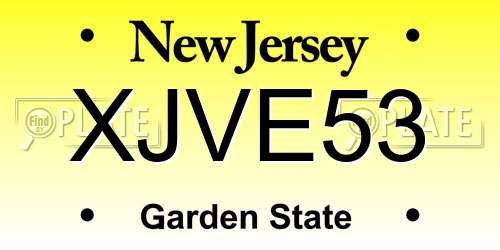XJVE53 New Jersey License Plate