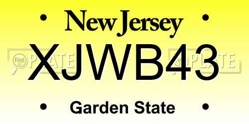 XJWB43 New Jersey License Plate