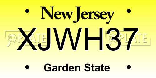 XJWH37 New Jersey License Plate