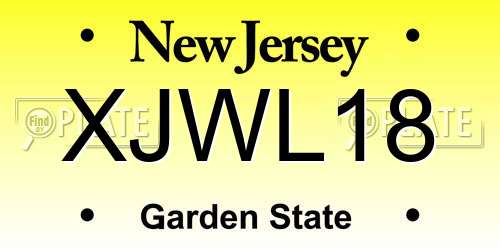 XJWL18 New Jersey License Plate