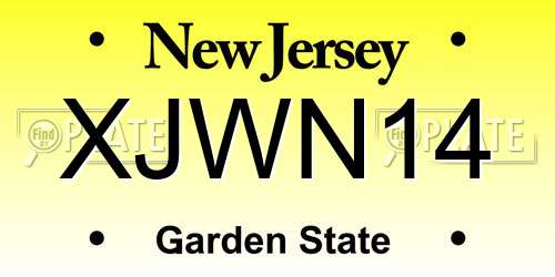 XJWN14 New Jersey License Plate