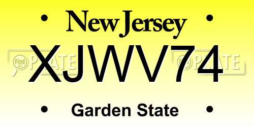XJWV74 New Jersey License Plate