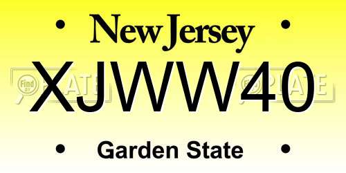 XJWW40 New Jersey License Plate