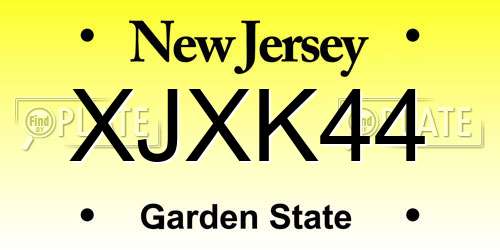 XJXK44 New Jersey License Plate