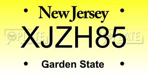 XJZH85 New Jersey License Plate