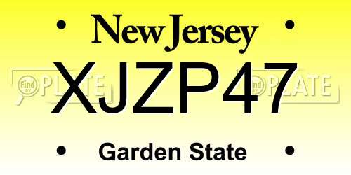 XJZP47 New Jersey License Plate