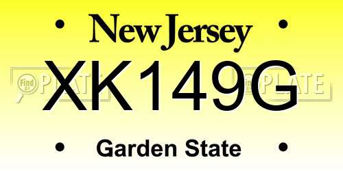 XK149G New Jersey License Plate