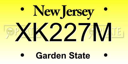 XK227M New Jersey License Plate