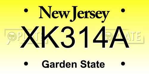XK314A New Jersey License Plate