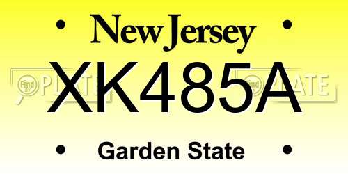 XK485A New Jersey License Plate
