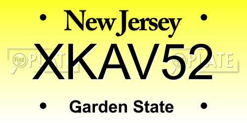 XKAV52 New Jersey License Plate