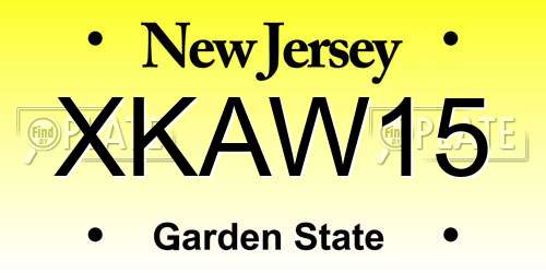 XKAW15 New Jersey License Plate