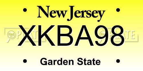 XKBA98 New Jersey License Plate