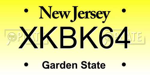 XKBK64 New Jersey License Plate