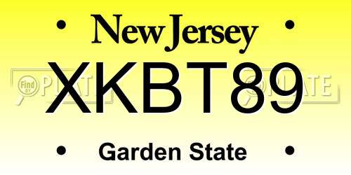 XKBT89 New Jersey License Plate