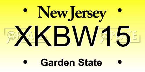 XKBW15 New Jersey License Plate