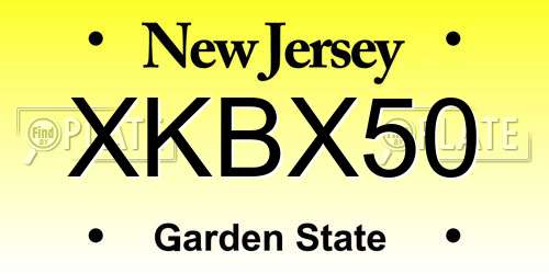 XKBX50 New Jersey License Plate