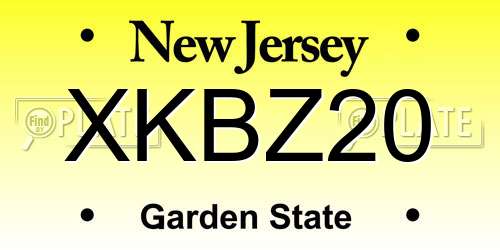 XKBZ20 New Jersey License Plate
