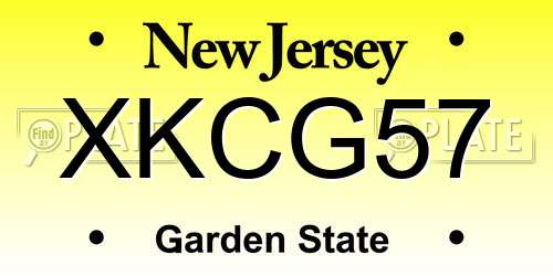 XKCG57 New Jersey License Plate