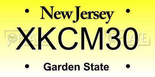 XKCM30 New Jersey License Plate