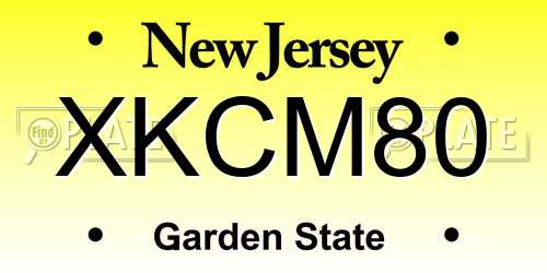 XKCM80 New Jersey License Plate