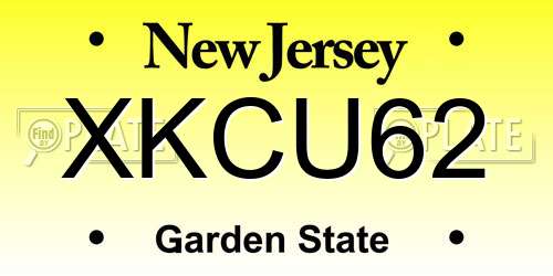 XKCU62 New Jersey License Plate