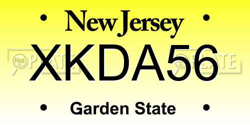 XKDA56 New Jersey License Plate