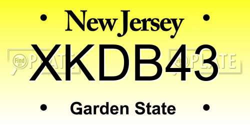 XKDB43 New Jersey License Plate