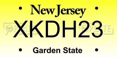XKDH23 New Jersey License Plate