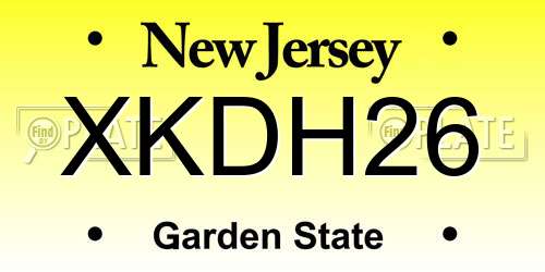 XKDH26 New Jersey License Plate