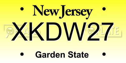 XKDW27 New Jersey License Plate