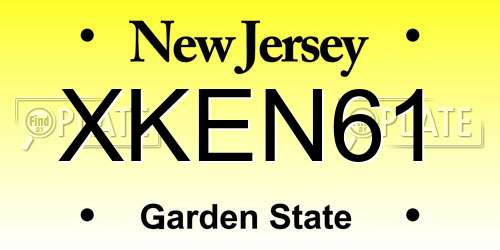 XKEN61 New Jersey License Plate