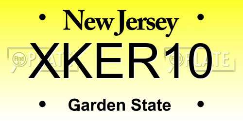 XKER10 New Jersey License Plate