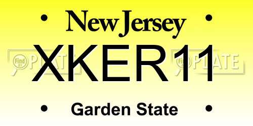XKER11 New Jersey License Plate