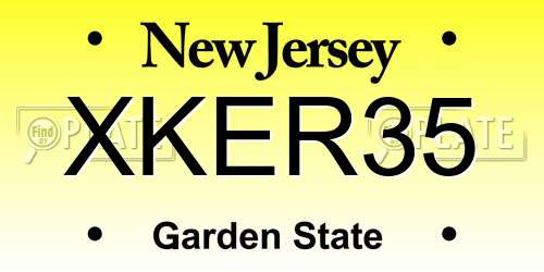 XKER35 New Jersey License Plate