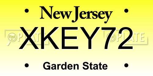 XKEY72 New Jersey License Plate