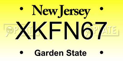 XKFN67 New Jersey License Plate