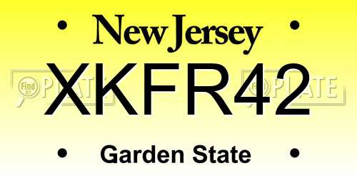 XKFR42 New Jersey License Plate