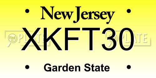 XKFT30 New Jersey License Plate