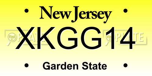 XKGG14 New Jersey License Plate