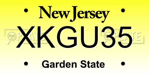 XKGU35 New Jersey License Plate