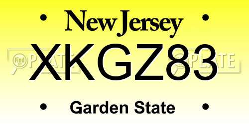 XKGZ83 New Jersey License Plate