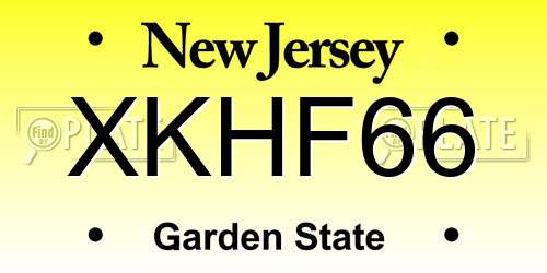 XKHF66 New Jersey License Plate