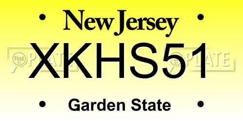 XKHS51 New Jersey License Plate