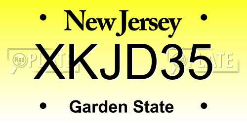 XKJD35 New Jersey License Plate