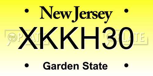 XKKH30 New Jersey License Plate