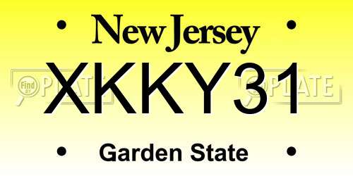 XKKY31 New Jersey License Plate