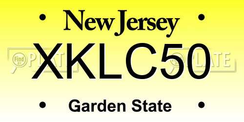 XKLC50 New Jersey License Plate