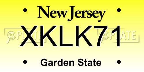 XKLK71 New Jersey License Plate